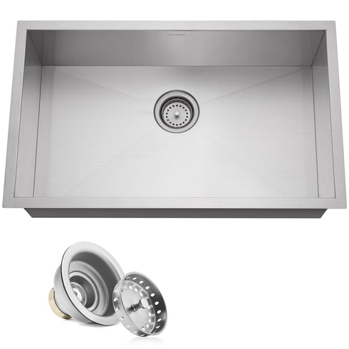 30 x 18 x 9-in Stainless Steel Single Bowl Undermount Kitchen Sink Basin
